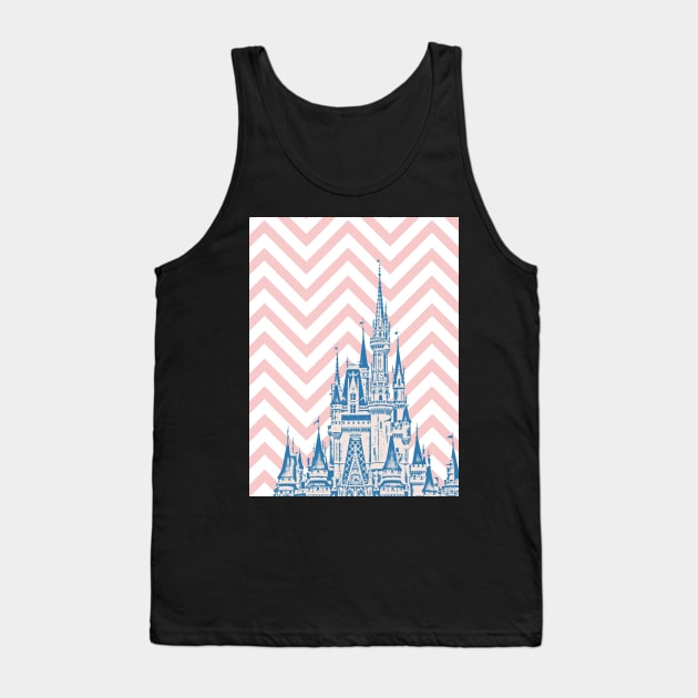 Magic Castle Chevron Pattern Millennial Pink Tank Top by FandomTrading